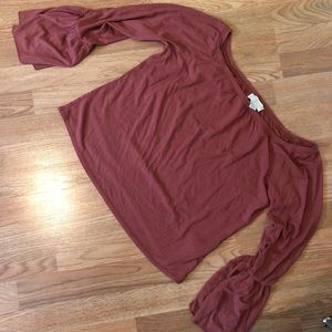 Forever 21 Ribbed Red Blouse